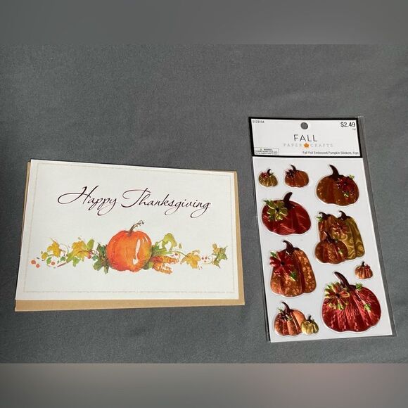 7+ NEW! Happy Thanksgiving Greeting Cards & Envelopes BONUS Stickers - Picture 2 of 10